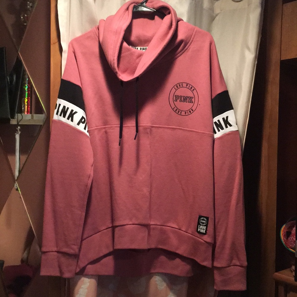 Pink cowlneck pullover